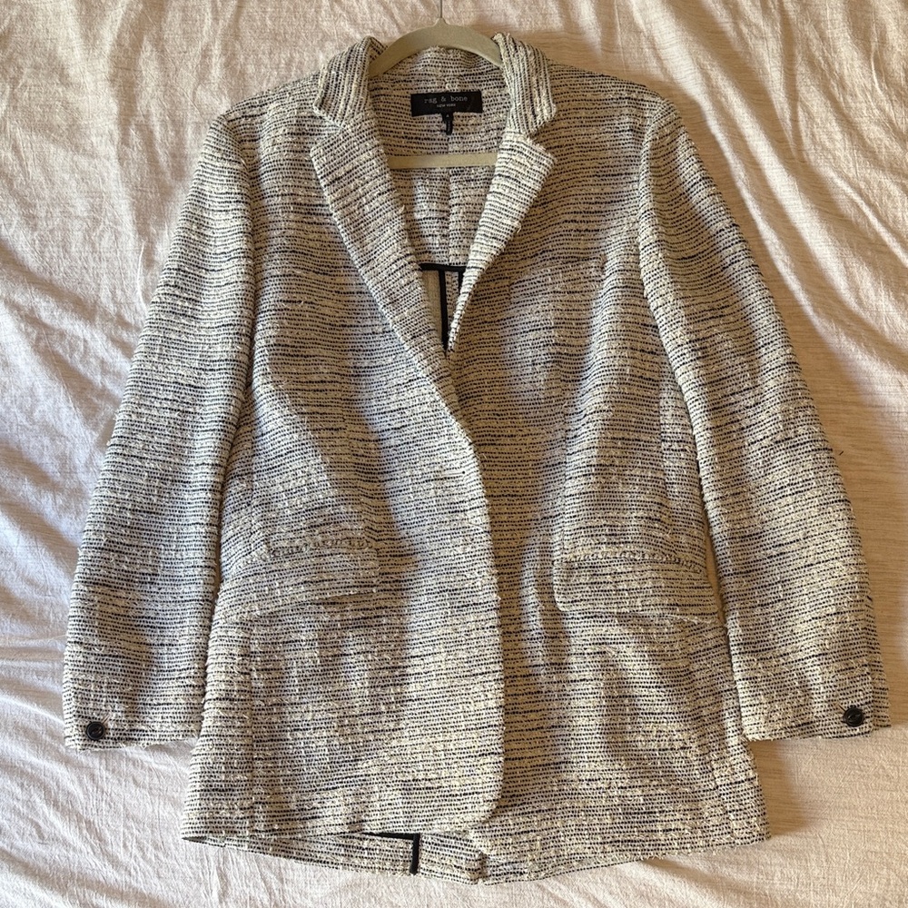 Rag & Bone Women's Textured Blazer in Gray and Cream